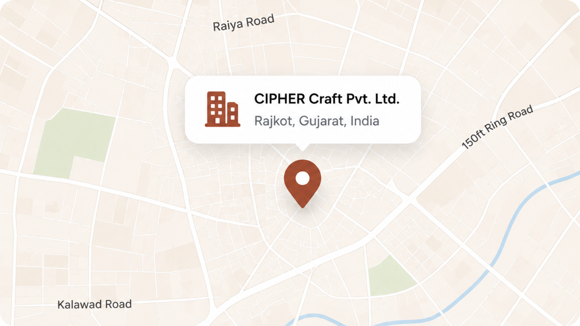 Map showing CIPHER Craft Pvt. Ltd. in Gujarat, India
