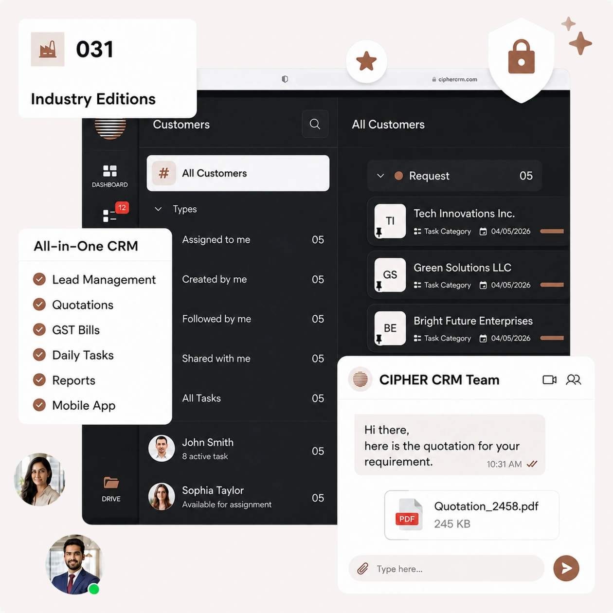 CIPHER CRM, a CRM made for each Indian industry