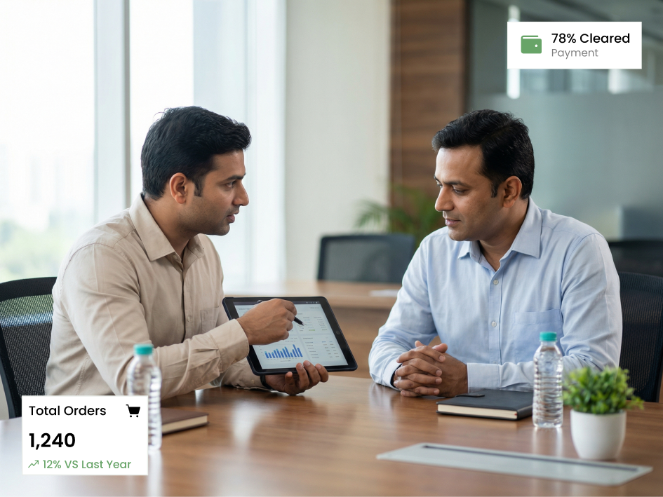 CIPHER CRM open in a phone browser as an agri field rep logs a dealer visit in a rural area