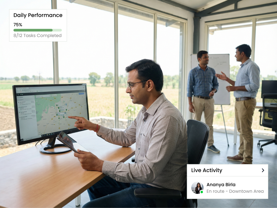 CIPHER CRM customer portal where an agri dealer sees outstanding balance and recent invoices