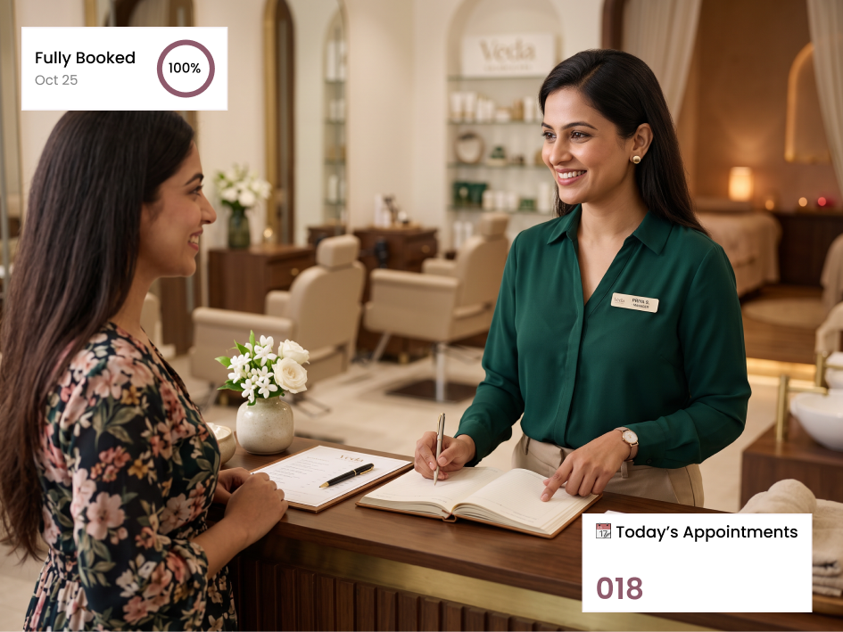 CIPHER CRM calendar for a beauty salon showing the week's appointments
