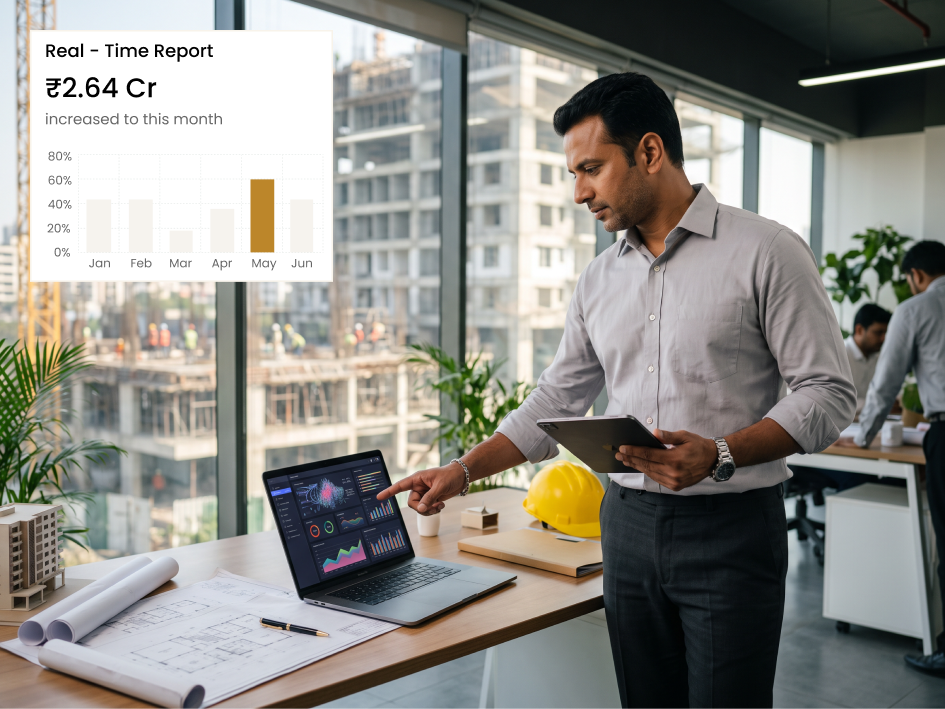 CIPHER CRM client portal showing a construction client's project, shared documents and invoices