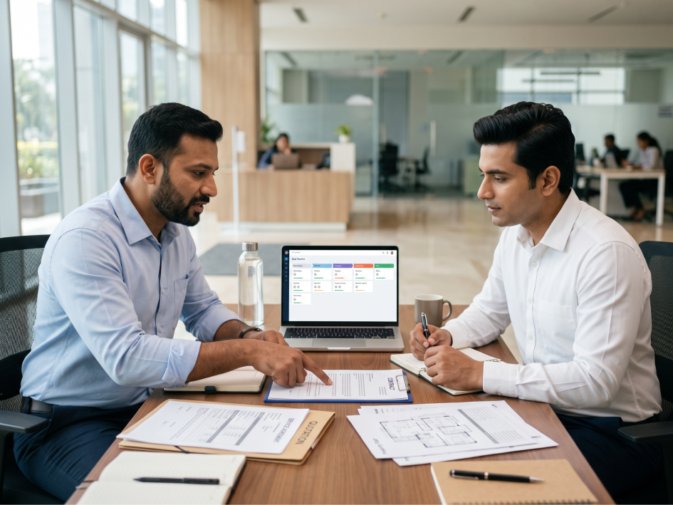 CIPHER CRM facility management contract pipeline with tender, survey, proposal, and signed stages