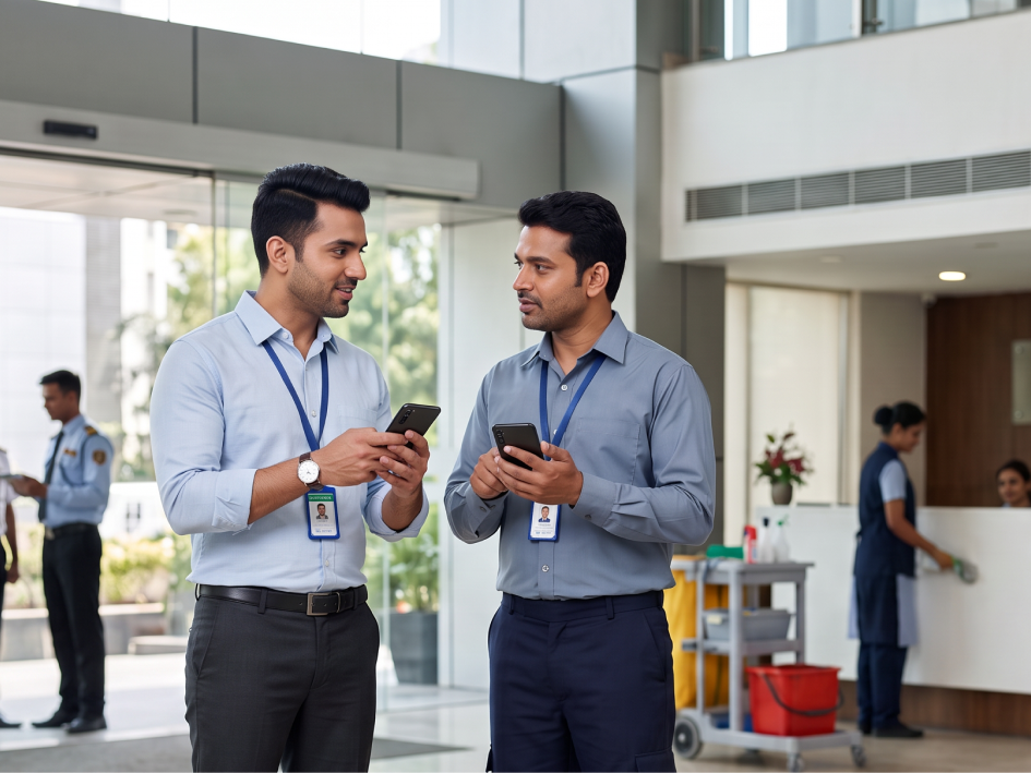 CIPHER CRM open in a phone browser as a facility management BD rep logs a client site survey