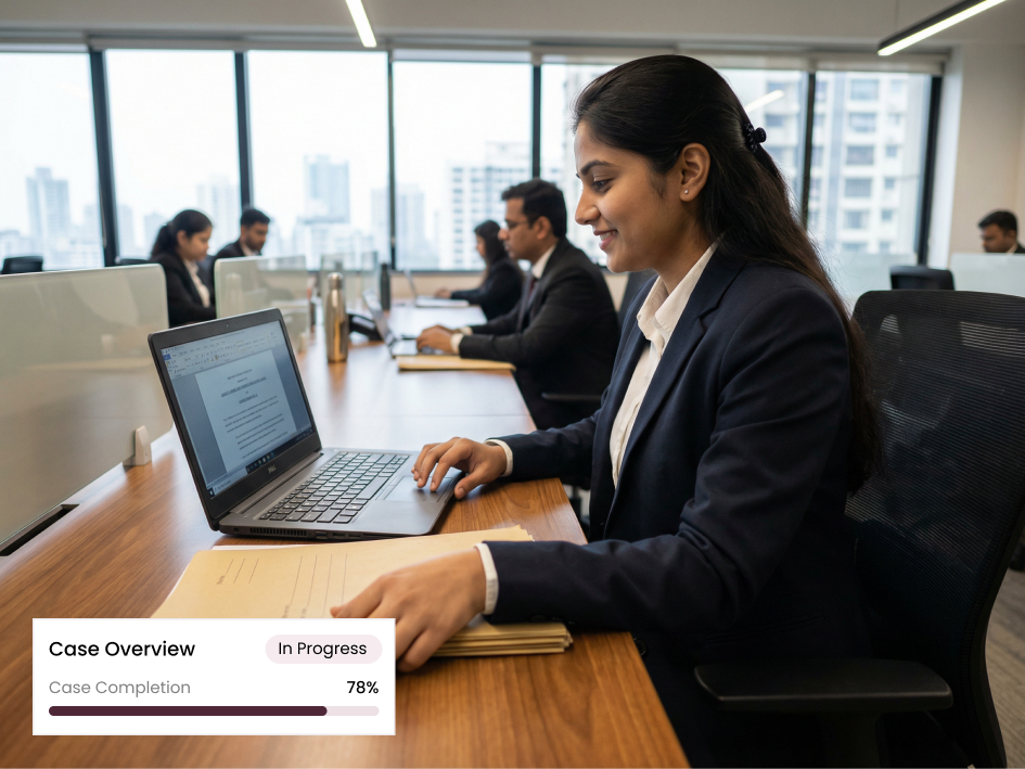 CIPHER CRM customer portal where a law firm client views matter status, documents, and invoices