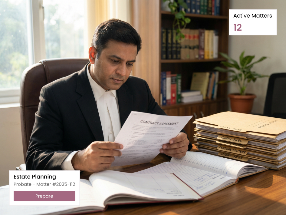 CIPHER CRM retainer invoice for a law firm with GST on each line and outstanding fee status