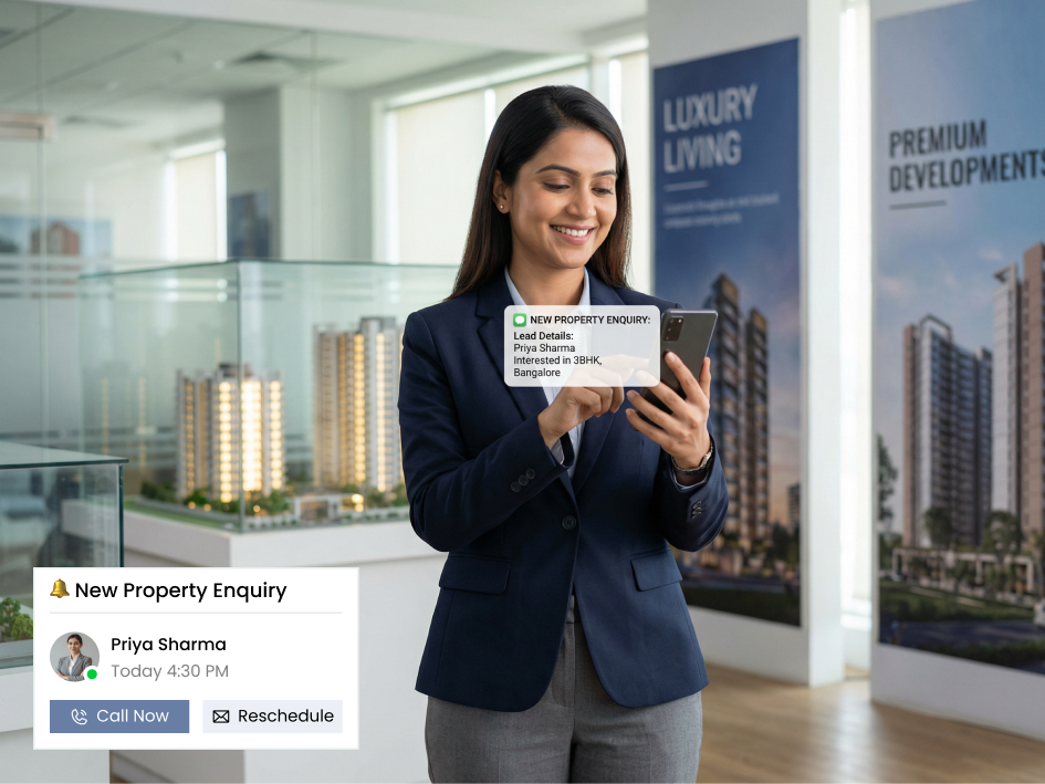 CIPHER CRM real estate lead list holding enquiries from property portals, the website and walk-ins