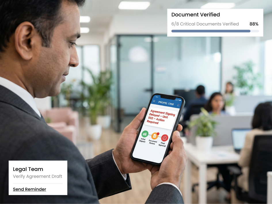 CIPHER CRM buyer portal showing a flat buyer's documents, invoices and payment history