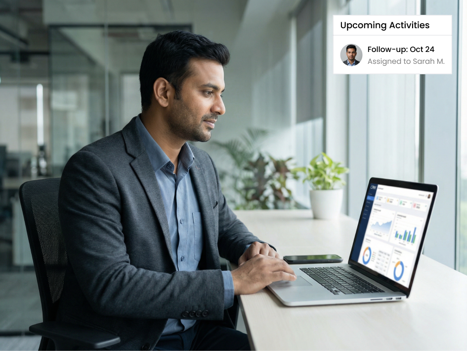 CIPHER CRM technology lead list with inbound demo requests from website forms and LinkedIn for an Indian SaaS team