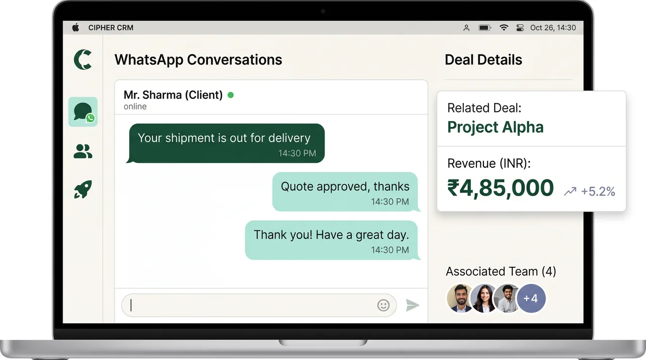 CIPHER CRM automated SMS follow-up alerts for logistics leads